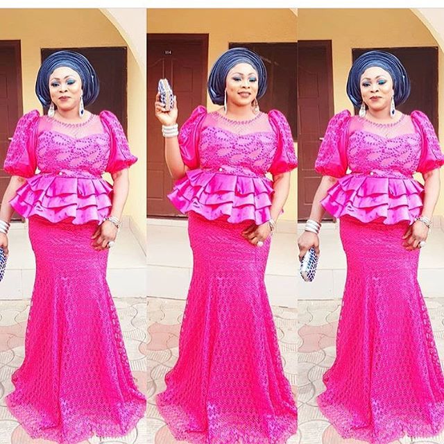 aso ebi lace skirt and blouse styles
